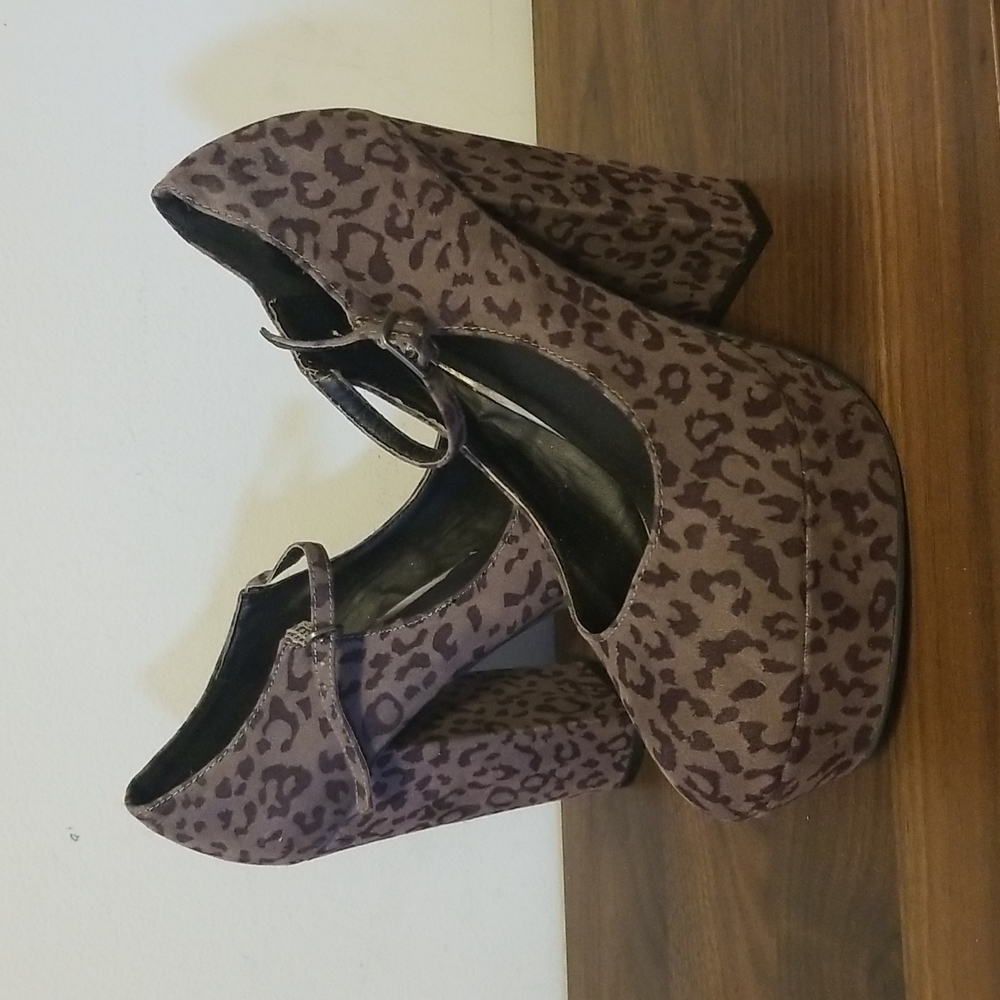 Leopard Print Block Heels